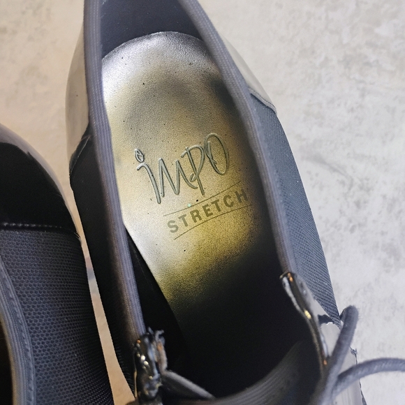 Impo Stretch Bootie Heels Womens 8.5M Black Pointed Toe Lace Up Witchy Goth - Picture 11 of 12